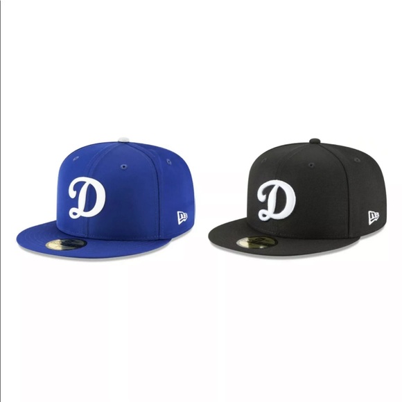 Los Angeles Dodgers ‘D’ Logo 59Fifty Fitted Cap - New Era - Blue/Black - Picture 1 of 12